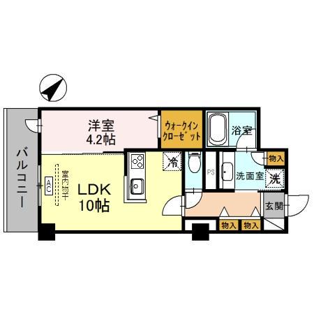グランデ西金沢駅前(1LDK/2階)の間取り写真