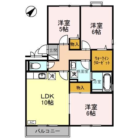 ドゥ・レフォールA(3LDK/2階)の間取り写真
