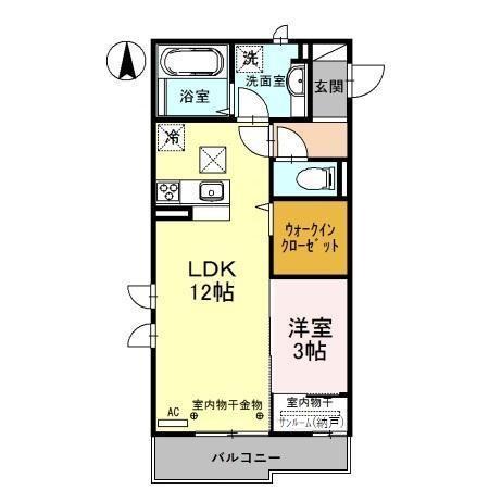 チェレステ A(1LDK/1階)の間取り写真