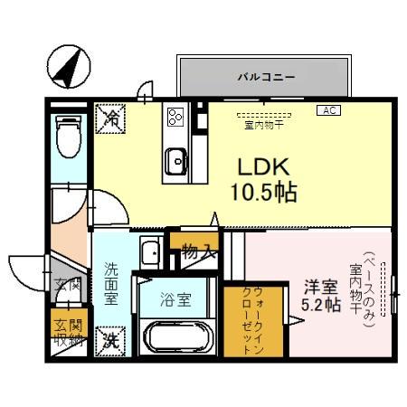 アステールⅦ(1LDK/1階)の間取り写真