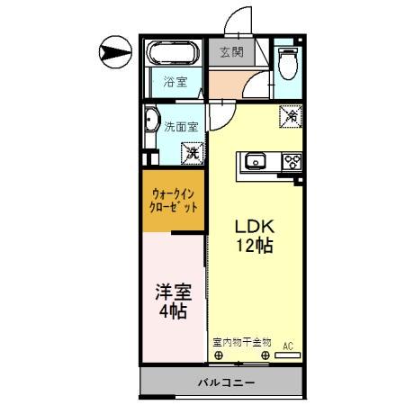 ＩＲいしかわ鉄道 金沢駅 バス乗車時間：21分 市立工業高校前バス停で下車 徒歩2分 3階建 築6年(1LDK/1階)の間取り写真