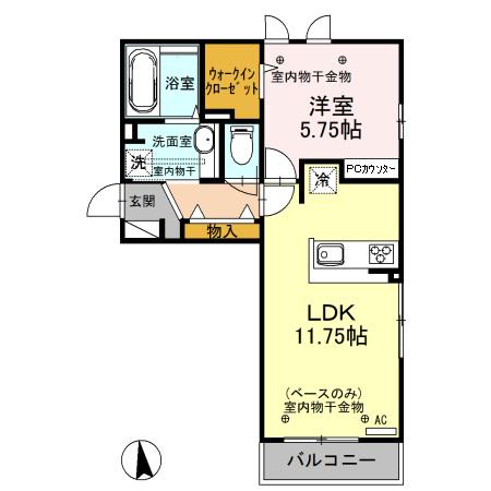 MAISON DE KAZU A棟(1LDK/3階)の間取り写真