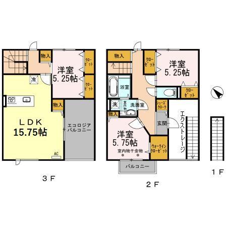 ＬＡ・ＭＥＬＡ（ラ・メーラ）(3LDK)の間取り写真