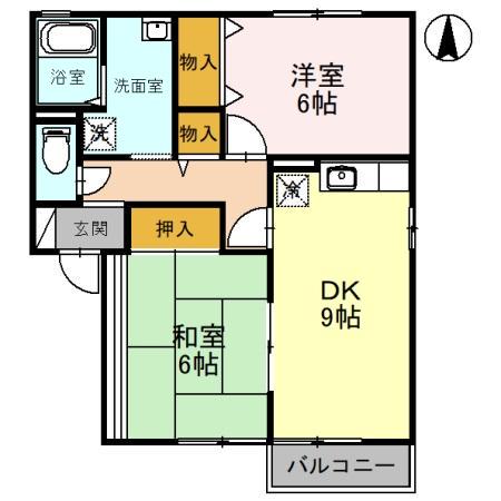 メゾンHIRO(2LDK/1階)の間取り写真