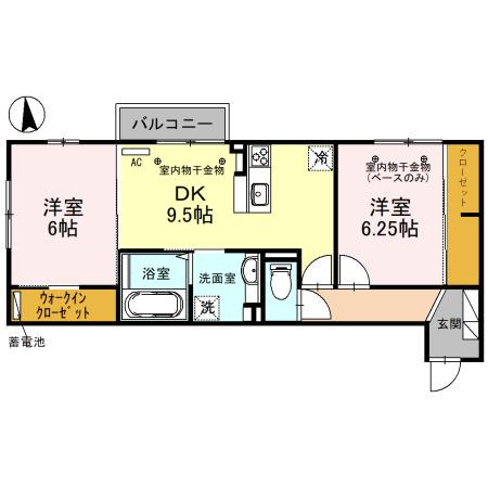 ＩＲいしかわ鉄道 金沢駅 バス乗車時間：39分 菅原小学校前バス停で下車 徒歩4分 2階建 築4年(2DK/1階)の間取り写真