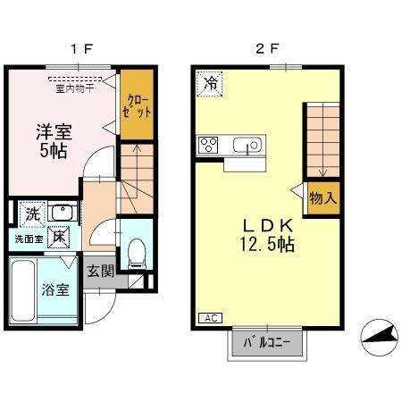 スターライト(1LDK)の間取り写真