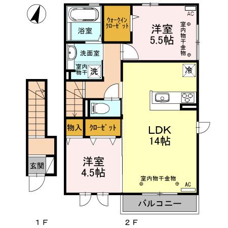 GRANCHATEAU(2LDK/2階)の間取り写真