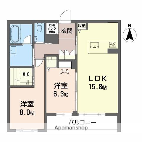リノア泉が丘(2LDK/2階)の間取り写真