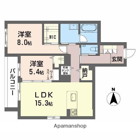 リノア泉が丘(2LDK/3階)の間取り写真
