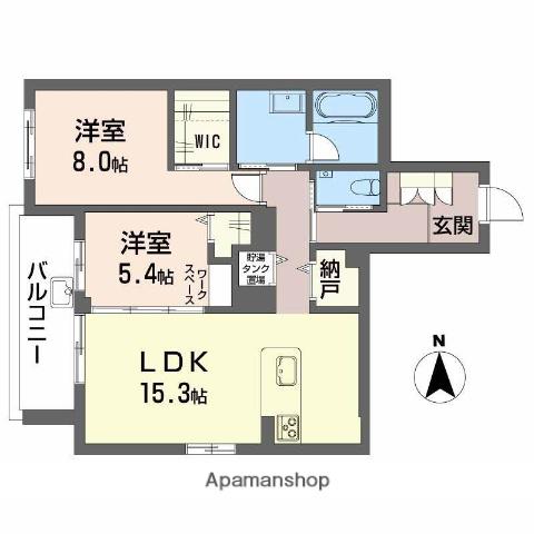 リノア泉が丘(2LDK/1階)の間取り写真