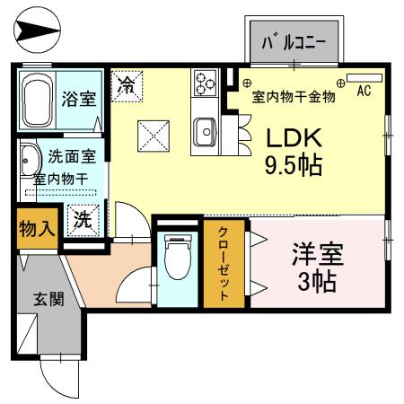 シャンピオナ(1LDK/1階)の間取り写真