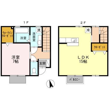ホーランドロップ(1LDK)の間取り写真