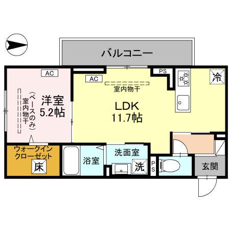 メゾン楓の木(1LDK/1階)の間取り写真