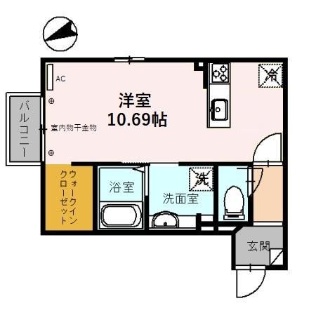 SENSYU(ワンルーム/2階)の間取り写真