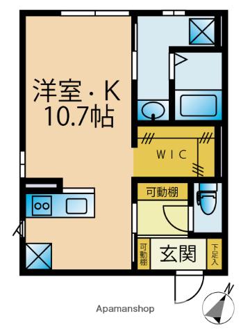 ネ-ジュ(ワンルーム/2階)の間取り写真