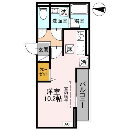 ＩＲいしかわ鉄道 金沢駅 徒歩14分 3階建 新築(ワンルーム/1階)の間取り写真