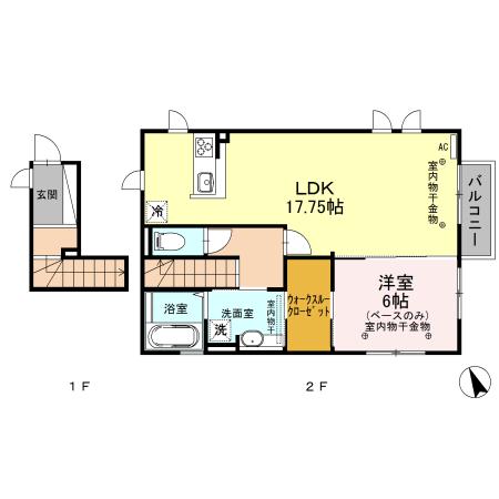 OPTIMO(1LDK/2階)の間取り写真