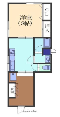 近藤ハイム(1DK/1階)の間取り写真