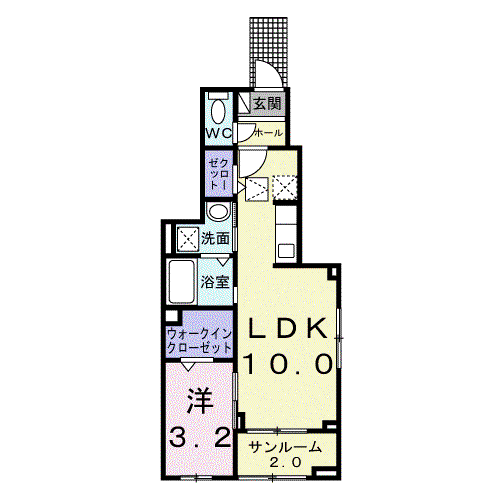 セレーノ(1LDK/1階)の間取り写真