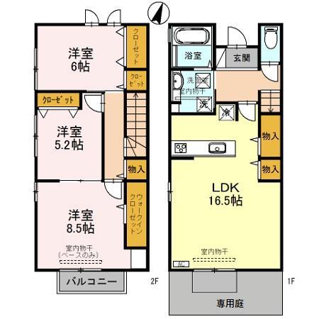 PATIO(3LDK/1階)の間取り写真