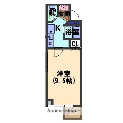 サンハイム涌波(1K/2階)の間取り写真