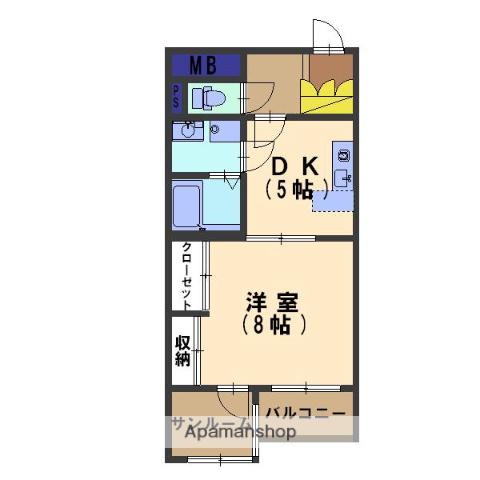 メゾン伊藤(1DK/4階)の間取り写真