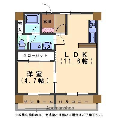 第6赤坂コーポ(1LDK/2階)の間取り写真