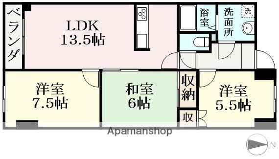 NATURAL HOUSE EIMI F棟(3LDK/1階)の間取り写真