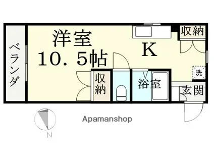 レジデンス江守中(ワンルーム/3階)の間取り写真