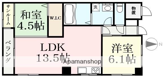 パークサイド吉川(1SLDK/3階)の間取り写真