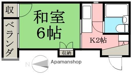コーポKIYO(1K/2階)の間取り写真