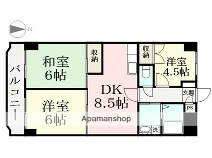 アシスト福井マンション(3DK/2階)の間取り写真