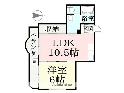 パレス毛矢(1LDK/4階)の間取り写真