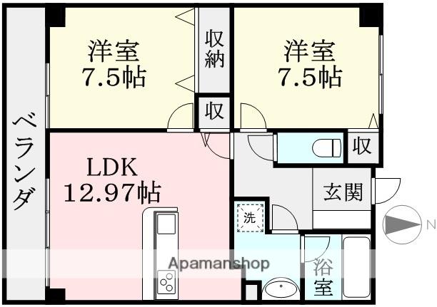 エポカ春江(2LDK/6階)の間取り写真