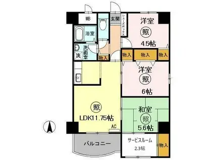 アウスピオーリ(3LDK/2階)の間取り写真