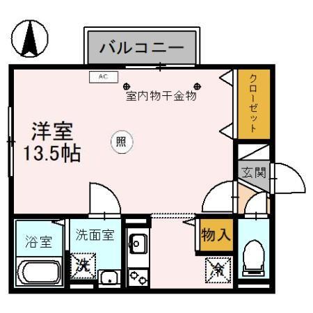 リビングタウン文京A(ワンルーム/2階)の間取り写真