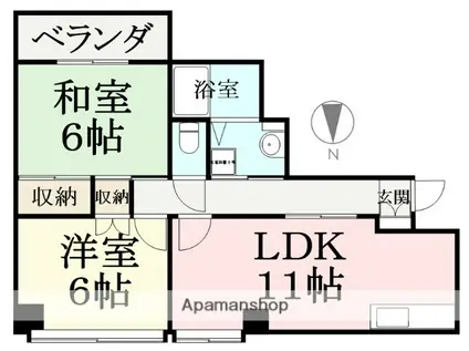 ヴィラ春日(2LDK/1階)の間取り写真