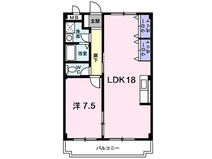 パークマリッチ(1LDK/3階)の間取り写真