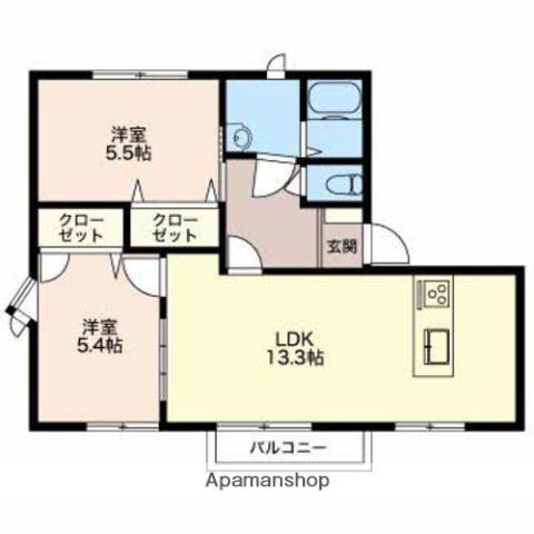 サンドミール(2LDK/2階)の間取り写真