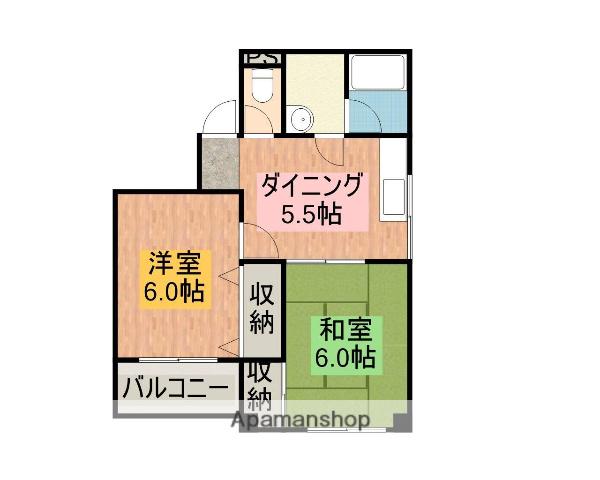 ハイツ敦賀(2DK/2階)の間取り写真