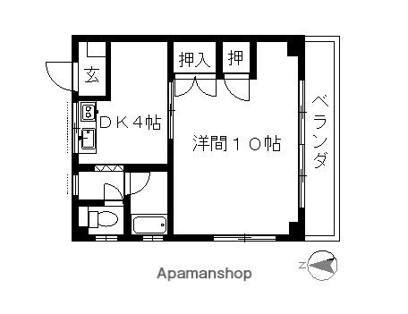 コーポ中沢Ⅱ(1DK/2階)の間取り写真