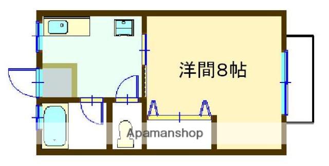 シティハイムトリアノン(1DK/2階)の間取り写真