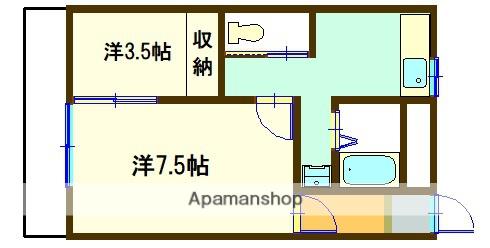 メゾンふえふき(2K/2階)の間取り写真