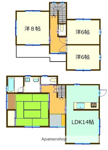 身延線 小井川駅 徒歩64分 2階建 築15年(4LDK)の間取り写真