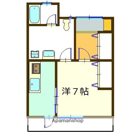 フレーズ向山(1K/3階)の間取り写真