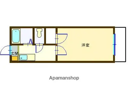 モナークマンション甲府Ⅱ(1K/1階)の間取り写真