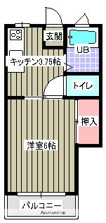 パナハイツ保坂(1K/1階)の間取り写真