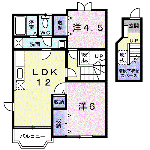 MY.江原Ⅱ(2LDK/2階)の間取り写真