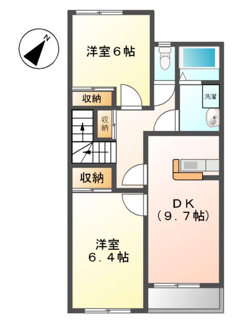FTコンフォール(2DK/2階)の間取り写真