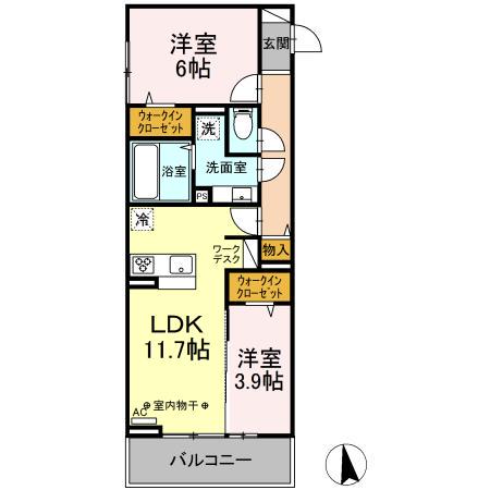ステーション K(2LDK/2階)の間取り写真